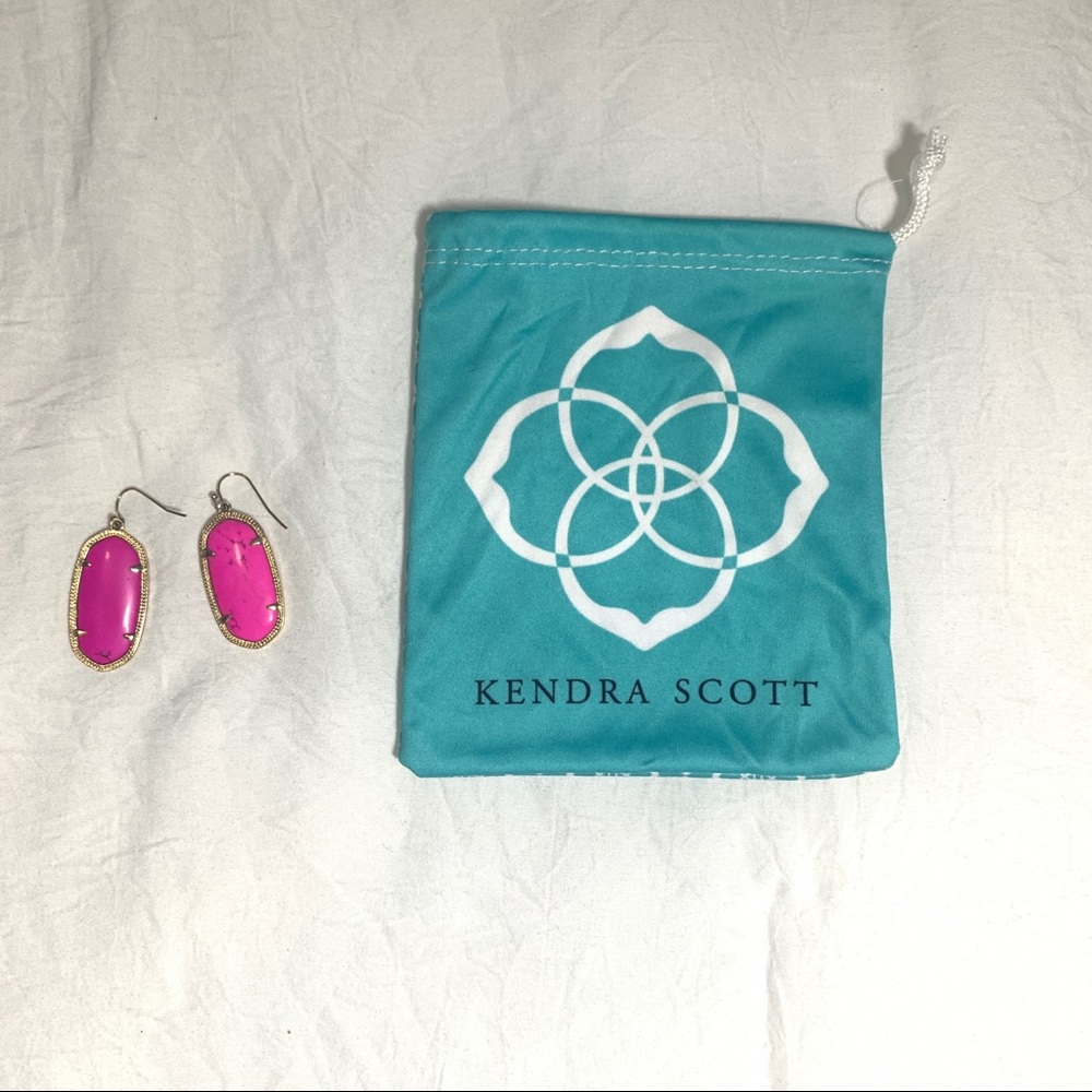 Kendra Scott Elle Magenta & Gold Earrings
